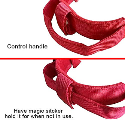 Tactical Dog Collar and Leash Set Adjustable Military Nylon Dog Collar with Control Handle and Heavy Duty Metal Buckle for Large Dogs（Red M - color: Red SET(collar+leash), size: Medium (Pack of 1)