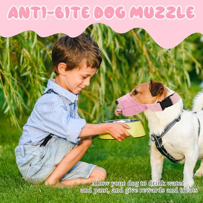 Dog Muzzle for Small Dogs, Breathable Adjustable Puppy Muzzles, Small Dog Muzzle for Grooming Barking Chewing Allows Panting Drinking