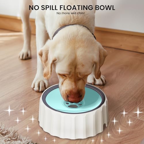 Dog Small Animals Water Bowl No Spill 70oz/2L Large Capacity Dispenser Non Slip No Splash Small Animals Bowl Pet Slow Feeder No Drip Dog Water Bowl on Vehicle for Dogs and Cats - Green - color: Green
