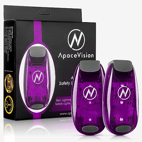 LED Safety Light (2 Pack) - Clip On Strobe/Running Lights for Runners, Dog, Bike, Walking, Boat, Kayak, Stroller and More - High Visibility Accessories for Your Reflective Gear, Bicycle - color: Purple
