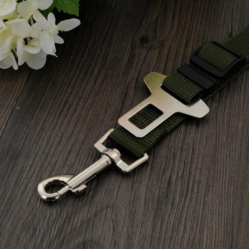 Adjustable Pet Car Tether – Dog Seat Belt with Secure Buckle, Ideal for Travel Safety - Black