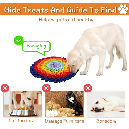 2 Pcs Snuffle Mat for Dogs, Pet Slow Feeding Interactive Toys for Smell Training, Foraging Skills, Suitable for Puppy or Cat
