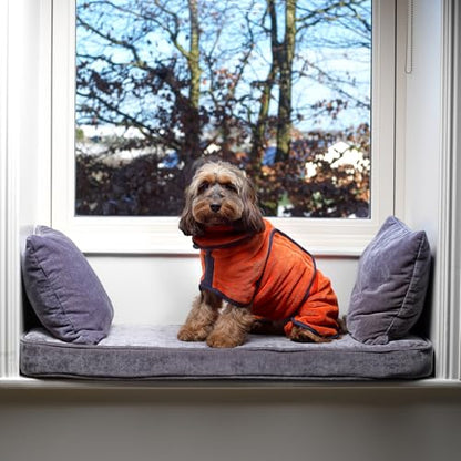 Lucky Pooch® Dog Robe - Luxurious Dog Bathrobe - Ultra Absorbent Dries Your Dogs in Minutes! Double-Layer, Super Soft Towel and Bath Robe All in One (XXS, Amber) - color: Amber, size: XXS