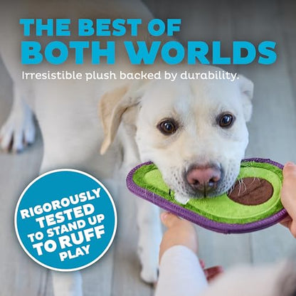 Outward Hound Tough Skinz Durable Squeaky Dog Toy with Two Tough Layers, Avocado, Green, Medium - color: Avocado, size: Medium