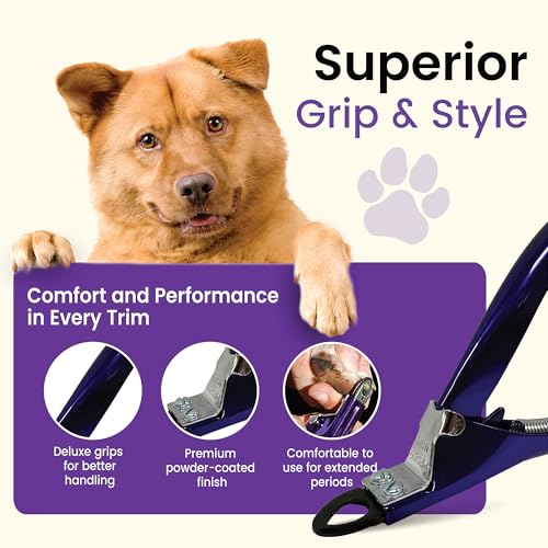 Resco Candy Series Dog Nail Clippers for Large Dogs – USA-Made Professional Guillotine Pet Nail Trimmer with Replaceable Blade System - color: Candy Purple, size: Large