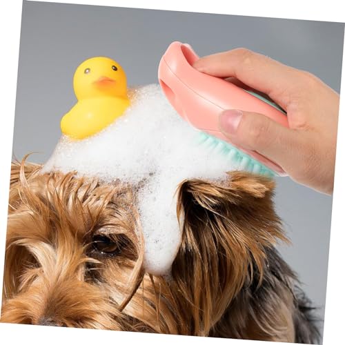 LIFKOME Dog Cat Bath Brush Shampoo Dispenser Silicone Massage Grooming Tool for Pet Bathing and Cleaning Ergonomic Design for Easy Use