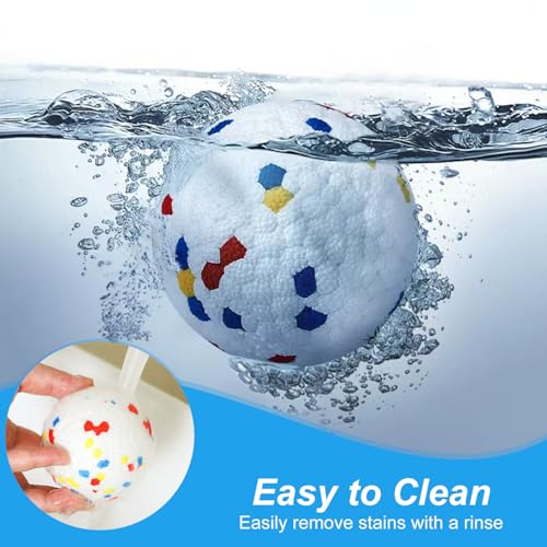 Etpu Dog Tennis Balls - Durable Bouncy chew Toys for Small Medium and Large, Interactive Fetch Training, Squeaky Tennis Balls for Aggressive Chewers, Water Resistant Dog Toys, 6 Pack (7cm White) - size: 6 Pack – 7cm White