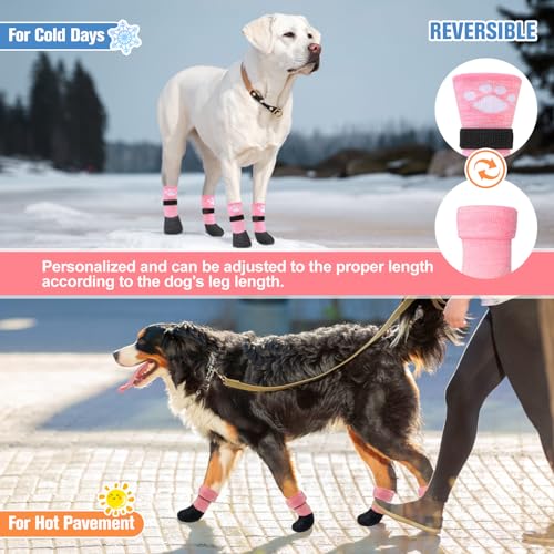 BEAUTYZOO Anti Slip Dog Socks Boots, Dog Shoes for Hot/Cold Pavement Snow Rain Days,Waterproof Grip Dog Booties Paw Protector for Hardwood Floor, Prevent Licking for Small Medium Large Senior Old Dogs - size: XX-Large