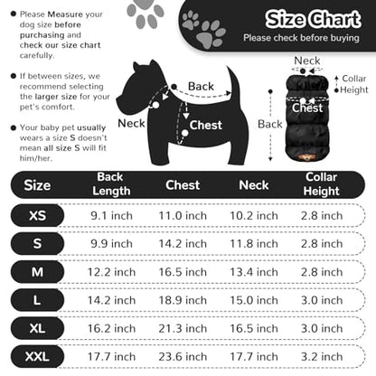 ABRRLO Winter Warm Dog Jacket for Small Medium Dogs Cat Cold Weather Coats with Harness Paded Dogs Fleece Vest Waterproof Windproof Dog Snow Jacket Pet Puppy Clothes (Black,XS) - color: Black, size: X-Small
