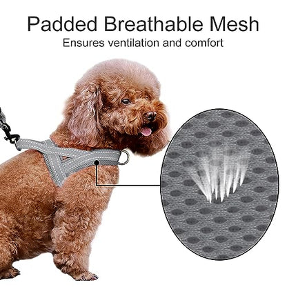Plutus Pet No Pull Dog Harness with Breathable Mesh Padded, Adjustable Reflective Escape Proof Dog Harness, Quick Fit Dog Vest Harness for Small Medium Large Dogs(XS, Gray) - color: Gray, size: XS: chest 13.8"-17.3"
