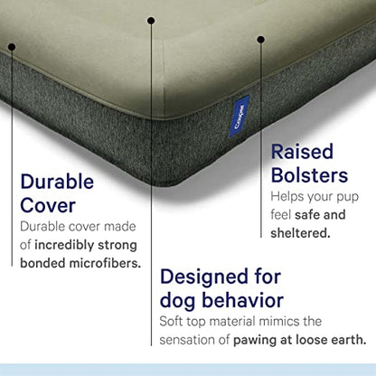 Casper Dog Bed, Plush Memory Foam, Large, Eucalyptus - color: Eucalyptus, size: Large