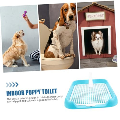 Healifty Indoor Dog Toilet Tray with Slip Mesh and Column Design for Puppy Training Household Pet Potty for Small to Dogs Easy