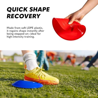 GSi Sports Training Cones for Agility Drills – Soccer & Basketball Multi-Sport Field Markers, Durable Flexible Cones in Multiple Shapes & Packs (20–80 Pack) - style: Prodisc - 40 Pack
