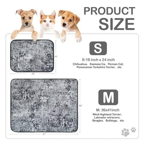 Qeils Washable Pee Pads for Dogs, 2 Pack Reusable Puppy Pads 18"x24" Super Absorbent Leakproof Dog Training Pads, Non-Slip Potty Pads for Crate, Floor, Couch, Whelping Pads Litter Mat Puppy Supplies - size: 18"*24"(Pack of 2)