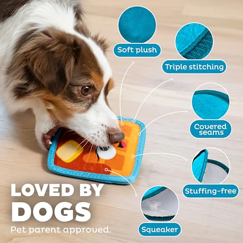 Outward Hound Tough Skinz Durable Squeaky Dog Toy with Two Tough Layers, Waffle, Multicolor, Small - color: Waffle, size: Small