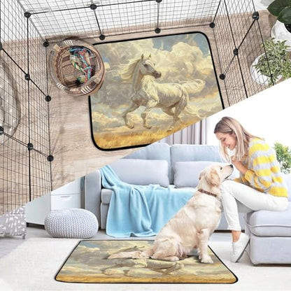 Qilmy Horse Pet Mat, Waterproof Reusable Dog Training Pad Anti-Slip Pet Creat Pad for Small Medium Large Dogs and Cats - size: Smallx3