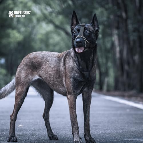 OneTigris Dog Muzzle,Soft Nylon Muzzle Anti Biting Barking Chewing,Air Mesh Breathable Drinkable Adjustable Loop Pets Muzzle for Small Medium Large Dogs(L) - size: L