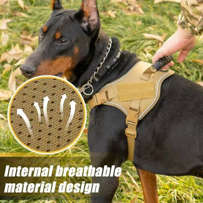 Tactical Dog Harness for Medium Large Dogs,No-Pull Dog Harness, Smart Fit Reflective Pet Walking Harness for Training,Dog Vest Harness with Handle (XL (Neck:22"-30" ; Chest:27"-37") 61-88lb) - size: XL (Neck:22"-30" ; Chest:27"-37") 61-88lb