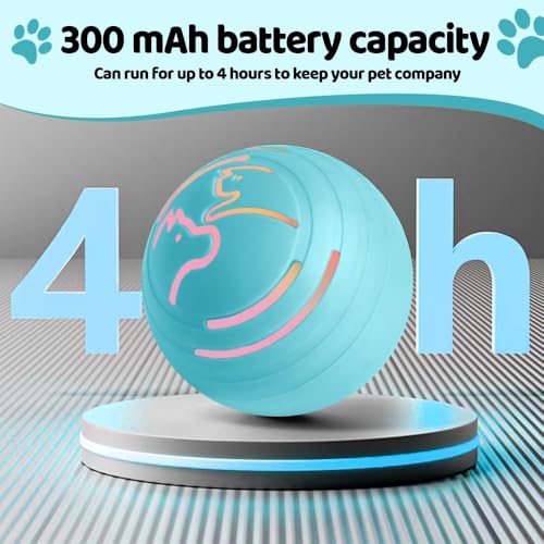 Smart Jumping Ball Dog Toy, Automatic Moving Pet Ball, Suitable for Toy Balls for Small Dogs and Cats(Blue) - color: Blue