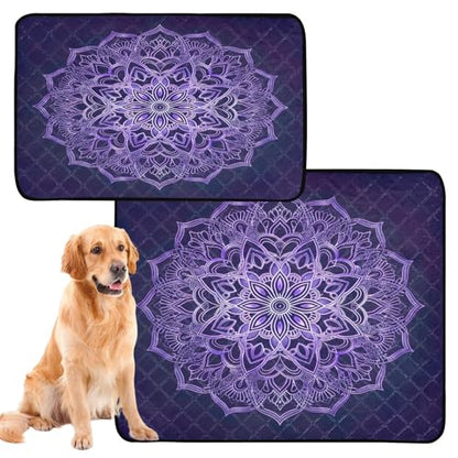 Qilmy Mandala Pet Mat, Waterproof Reusable Dog Training Pad Anti-Slip Pet Creat Pad for Small Medium Large Dogs and Cats - size: Medium+Large