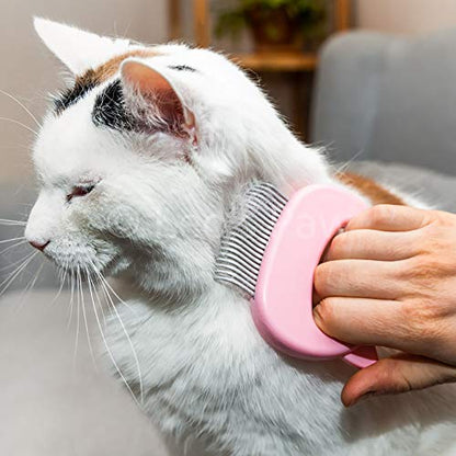 Leo's Paw The Original Pet Hair Removal Massaging Shell Comb Soft Deshedding Brush Grooming and Shedding Matted Fur Remover Dematting tool for Long and Short Hair Cat Dog Puppy Bunny (Pink) - color: Pink