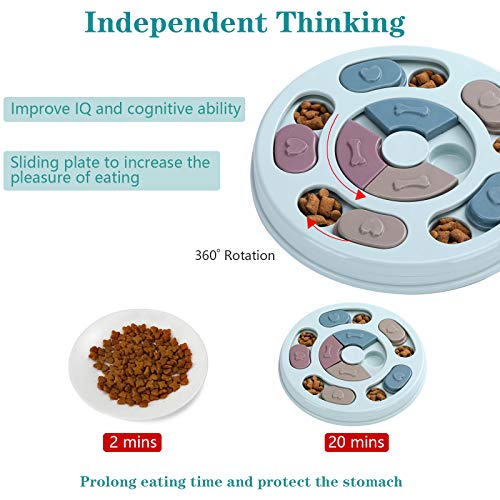 DR CATCH Dog Puzzle,Dogs Food Toys for IQ Training & Mental Enrichment,Dog Treat Puzzle(Blue) - color: Dark blue, size: 9.44" x 9.44" x 1.14"