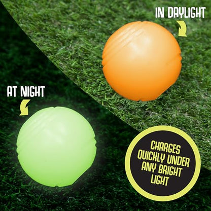 Chew King by Mammoth Bacon Flavored Dog Balls, Glow 2.5" 2-Pk - color: B) 2-Pack Bacon (2.5" Balls)