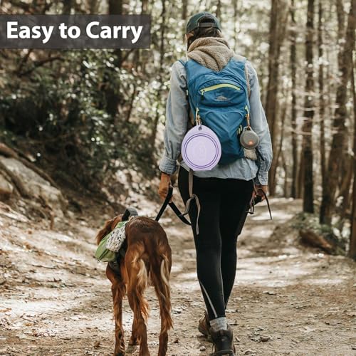Dog Lick Bowl Mat Purple, Anxiety Relief Lick Mat for Pets, Silicone Slow Feeder Mat, Dishwasher Safe - Collapsible Dog Water Bowl