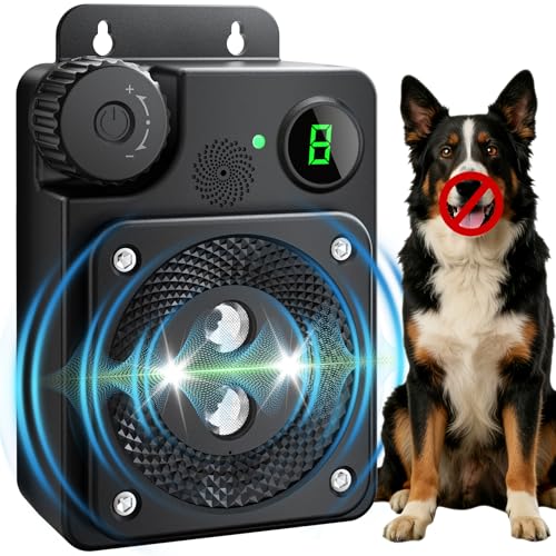 Anti Barking Device for Dogs, Dog Bark Deterrent Devices, 3 Modes Ultrasonic Bark Box Stop Neighbors Dog Barks, Bark Deterrent Device Long Range 50 Ft, Behavior Corrector for Indoor & Outdoor Use
