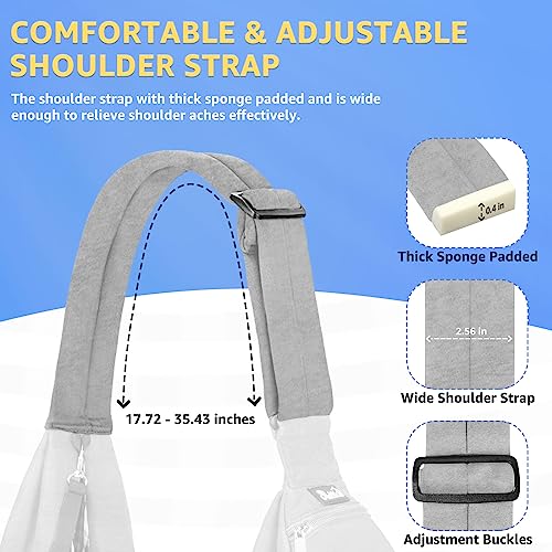 SlowTon Dog Carrier Sling - Thick Padded Shoulder Strap Adjustable Dog Carriers for Small Dogs, Puppy Carrier Purse for Pet Cat with Front Zipper Pocket Safety Belt Machine Washable (Light Gray, M) - color: D-Light Grey Knitted Fabric