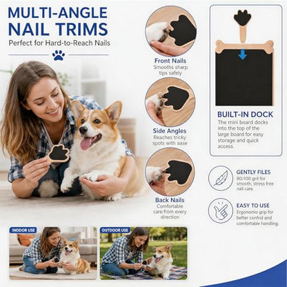 Dog Scratch Board Large Scratching Pad Multi-Functional Trimming Tool Alternative to Dog Nail Clippers and Pet Grinders Pet Nails Care for Dogs&Cats,Interactive Grooming Tool