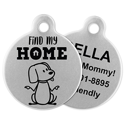 If It Barks - Engraved Pet ID Tags for Dogs - Personalized Stainless Steel Identification Tags - Custom Name Tag Attachment - Made in USA, Find My Home - color: Find My Home