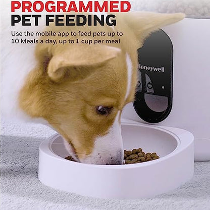 Honeywell 6L Automatic Pet Feeder: Programmable Dog and Cat Food Dispenser with Portion Control, Remote Feeding via Smartphone App, and Voice Message Feature – Ideal for Small to Large Breeds