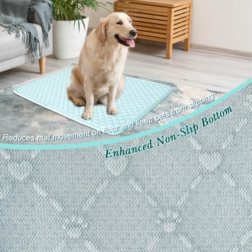 Upgraded Self-Cooling Dog Mat - Breathable Pet Cooling Pad for Dogs & Cats, Indoor & Outdoor Use, Washable Cooling Blanket for Comfort - size: L(39.4"Lx27.5"W)