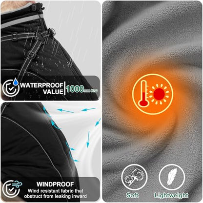 Fragralley Dog Coat with Harness Built in, Waterproof Windproof Reflective Warm Puffer Jacket, Fleece Lined Vest Winter Parka for Small, Medium, Large Dogs - color: Black, size: X-Small