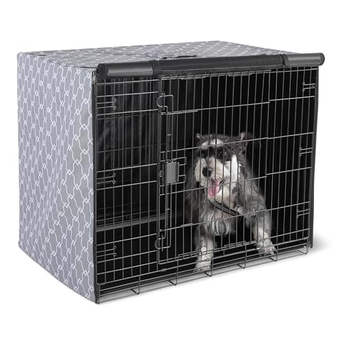 Amazon Basics Dog Cage Cover for 42-inch Wire Crates, Heavy-Duty with Zippered Panels - size: 42"L x 27"W x 31"H