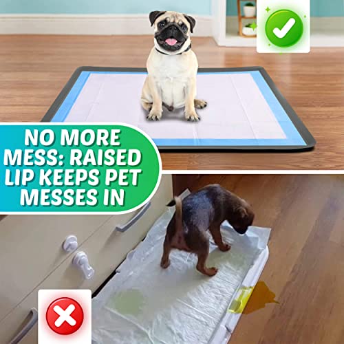 Skywin Dog Pad Holder Tray for 24x36 Inches Training Pads - Easy to Clean and Store Perfect for Dog Potty Tray – Silicon Wee Wee Pad Holder, No Spill Pee Pad Holder for Dogs (Grey) - size: 24 x 36 Inches