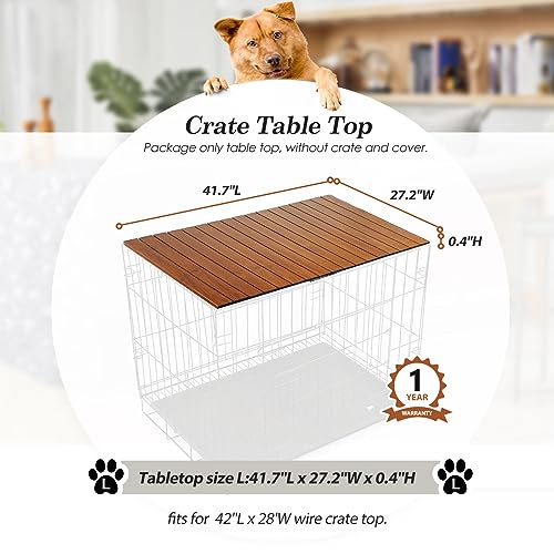 HiCaptain Pet Crate Table Topper – Foldable Wire Dog Kennel Topper Custom Pet Crate Table (L, for 42 inch Crate)