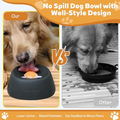 Yipetor Slow Feeder Dog Bowls for Liquid Treat, 【Enrichment Ball-Roll】 Bone Broth Dog Lick Bowl, 3/4 Cup Yogurt Pup Lick Toy for Large Medium Small Breeds Dietary Supplement/Post-op Nutrition - color: black