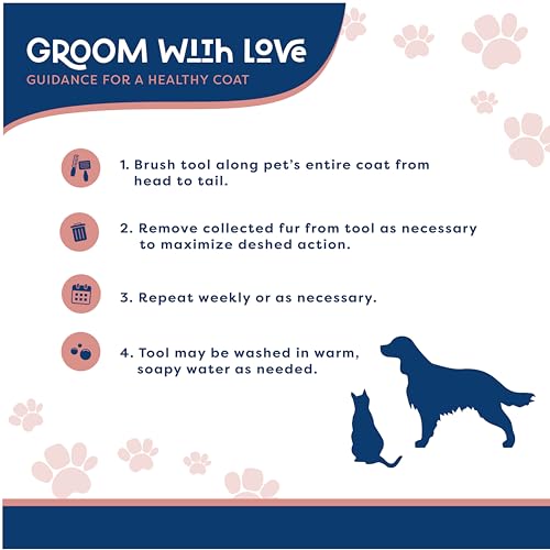 Good Scout 2-Piece Deshedding Tool Set with Comb & Soft Bristle Brush, Best Deshedding Tool for Dogs & Cats, Gentle, Safe & Effective Grooming Tool for Short or Long Haired Animals - style: Comb & Bristle Brush