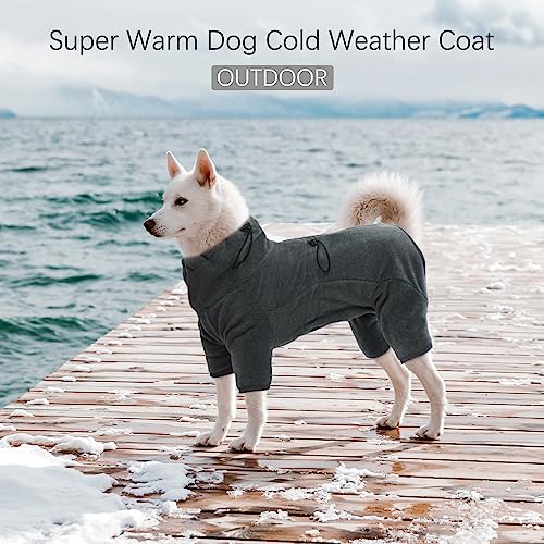 ROZKITCH Dog Warm Pajamas, Pet Windproof Warm Cold Weather Jacket Vest Cozy Jumpsuit Apparel Outfit Clothes for Small Medium Large Dog Walking Hiking Sleep Grey S - color: Grey, size: S