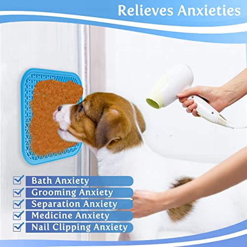 NearHome Lick mat for dog and cat with suction cup and silicone bowl-Extra spoon and brush,3 part for peanut butter,yogurts and different foods,Boredom and Anxiety Reducer,Perfect for Bathing Grooming