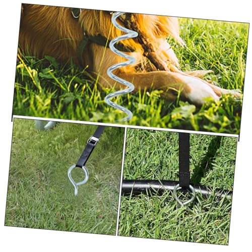 TOYANDONA Spiral Dog Ground Anchor Heavy Duty Steel Dog Tie Out Stake with Handle Portable Outdoor Pet Ground Stake for Camping and Yard Tethering