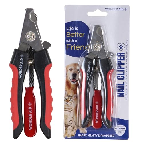 Professional Dog Nail Clippers with Safety Guard Pet Grooming Trimmer with Stainless Steel Blades for Safe & Easy Nail Care Ideal for Small, Medium & Large