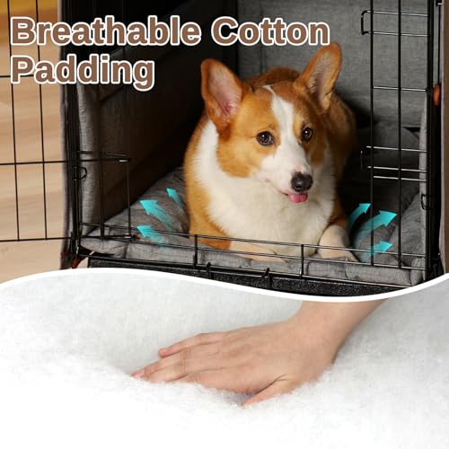 Calming Dog Crate Cover for 36" Wire Crate – 3-Piece Set with Mat & Bumper Pad,Breathable & Blocks Light,Heavy Duty Waterproof Oxford,Machine Washable for Apartment,Travel,Nighttime Anxiety,Gray - size: 36-Inch