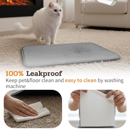 NWK Fluffy Self Warming Cat Mat, Cat Blanket, Thermal Dog Mat, Washable, Non-Slip Bottom for Sofa & Crate & Kennel & Car Seat (Misty Gray, Large (35'' X 23'' X 0.4'')) - color: Misty Gray, size: Large (35'' X 23'' X 0.4'')