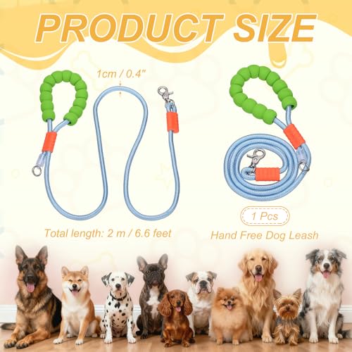 Dog Leash with Padded Hands Free, 6.6ft/2m Adjustable Bungee Dog Training Leash, No Pull Heavy Duty Nylon Rope(Blue), Intended for Large Medium Pet Running/Hiking/Walking - color: Blue, size: 6.6ft/2m