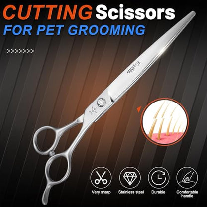 High-end Professional Dog Grooming Scissors Pet Grooming Shears 7.5 Inches Extremely Very Sharp Made Of Stainless Steel Alloy By Hand For Dog Cat Groomer - style: 7.5inch Shears