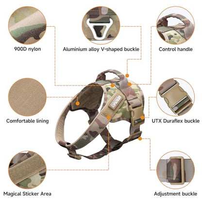 EXCELLENT ELITE SPANKER Tactical Dog Harness Patrol Harness Service Dog Vest Military Dog Vest Working Dog Vest with Handle(MCP-S) - color: MCP, size: S-(23.5 - 29.5")