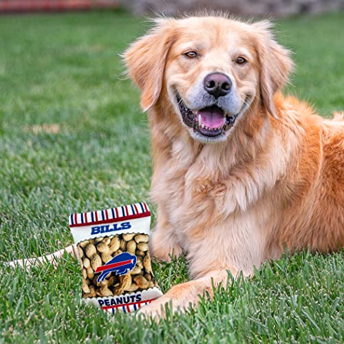 NFL Buffalo Bills Crinkle FINE Plush Dog & CAT Squeak Toy - Cutest Stadium Peanuts Snack Plush Toy for Dogs & Cats with Inner Squeaker & Beautiful Baseball Team Name/Logo - color: Buffalo Bills, style: STADIUM PEANUTS SNACK